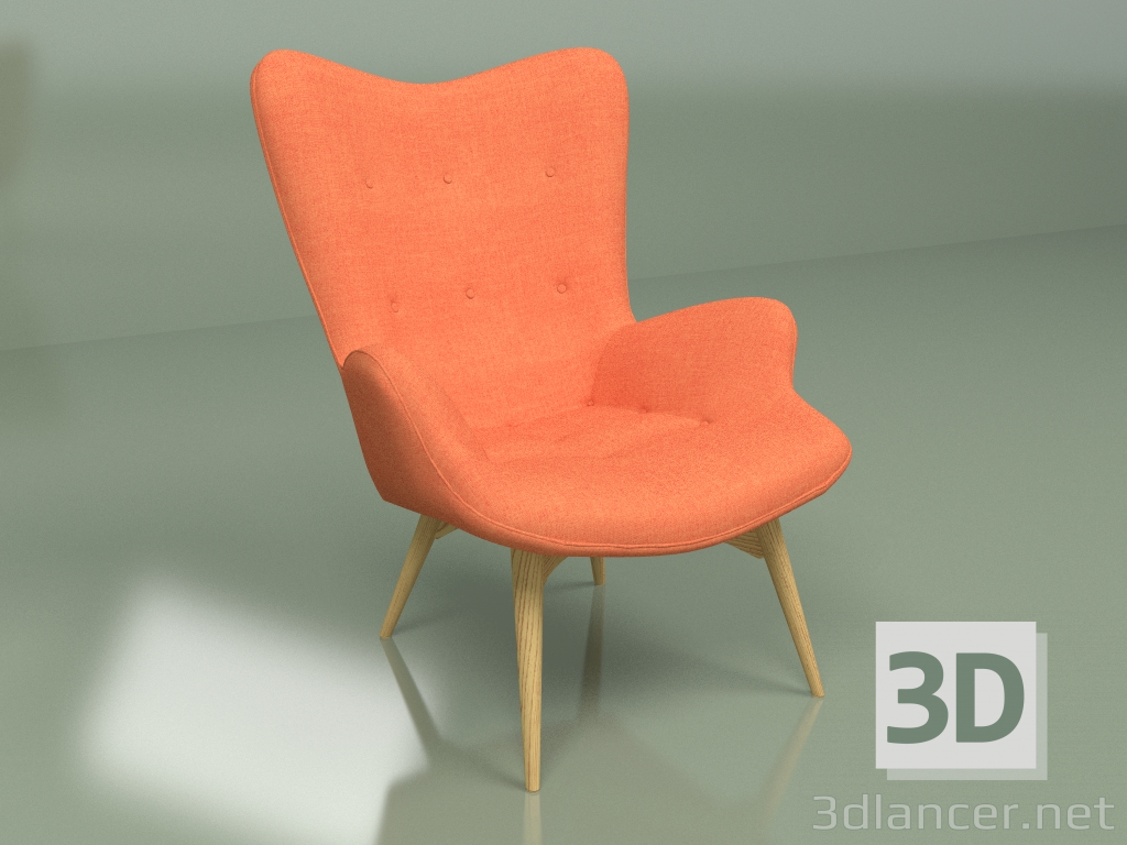 modello 3D Poltrona Contour 2 (rovere, arancio) - anteprima