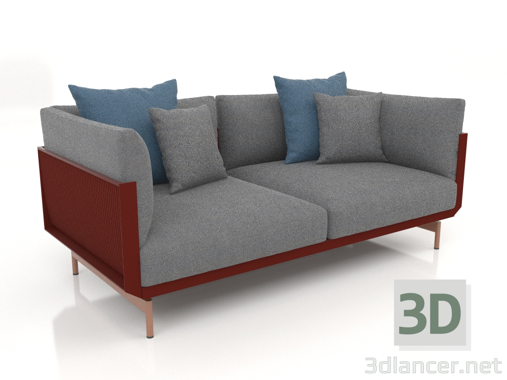 3d model Sofá doble (Rojo vino) - vista previa