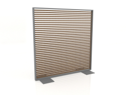 Cloison en bois artificiel et aluminium 150x150 (Teck, Anthracite)