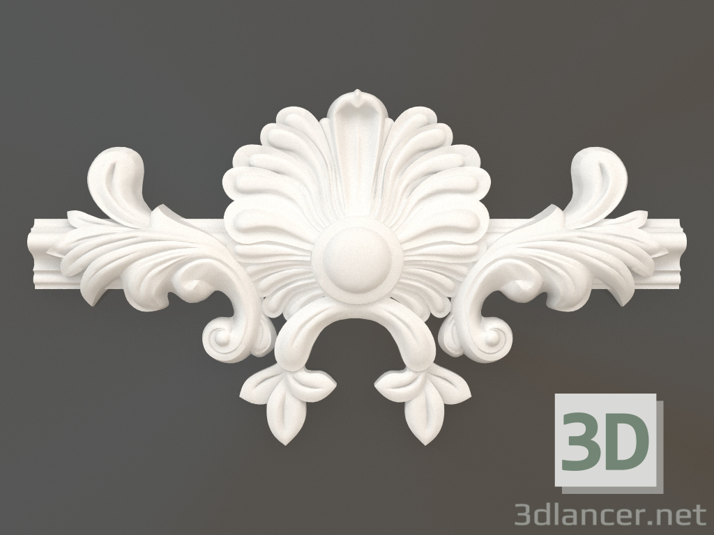 Modelo 3d Elemento de canto em gesso DELH 019-2 (224x400x40) - preview