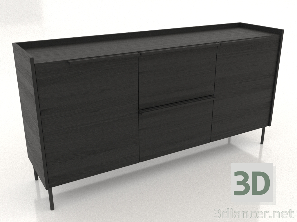 3d model Cómoda grande 1600 mm (negro RAL 9005) - vista previa