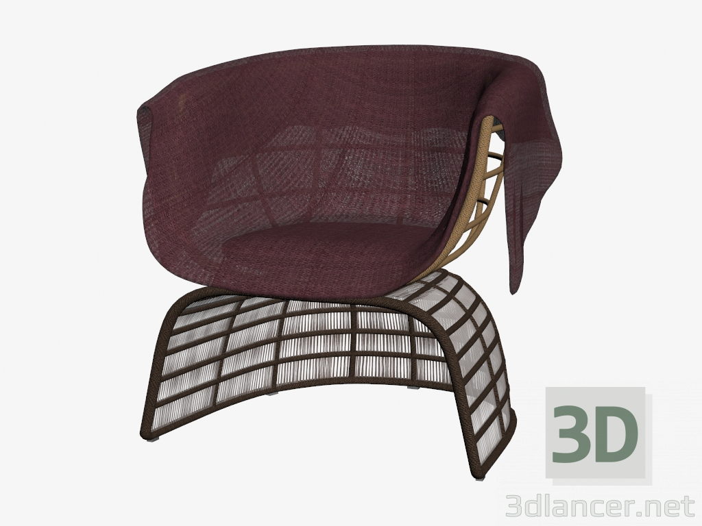 Modelo 3d Poltrona com fundo de vime - preview