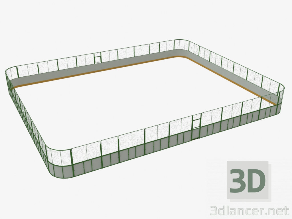 3d модель Хокейний корт (пластик, сітка по периметру 25х20) (7932) – превью