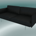 3D Modell Doppelsofa Outline (Refine Black Leather, poliertes Aluminium) - Vorschau