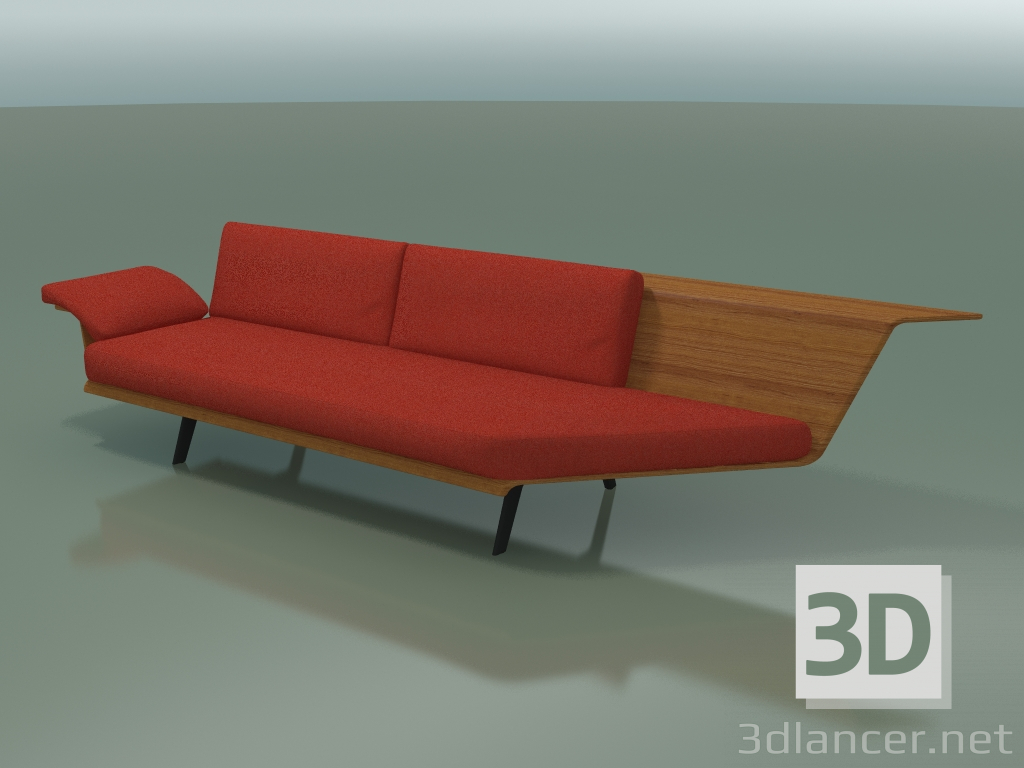 modèle 3D Module angulaire double Lounge 4409 (90 ° gauche, effet teck) - preview