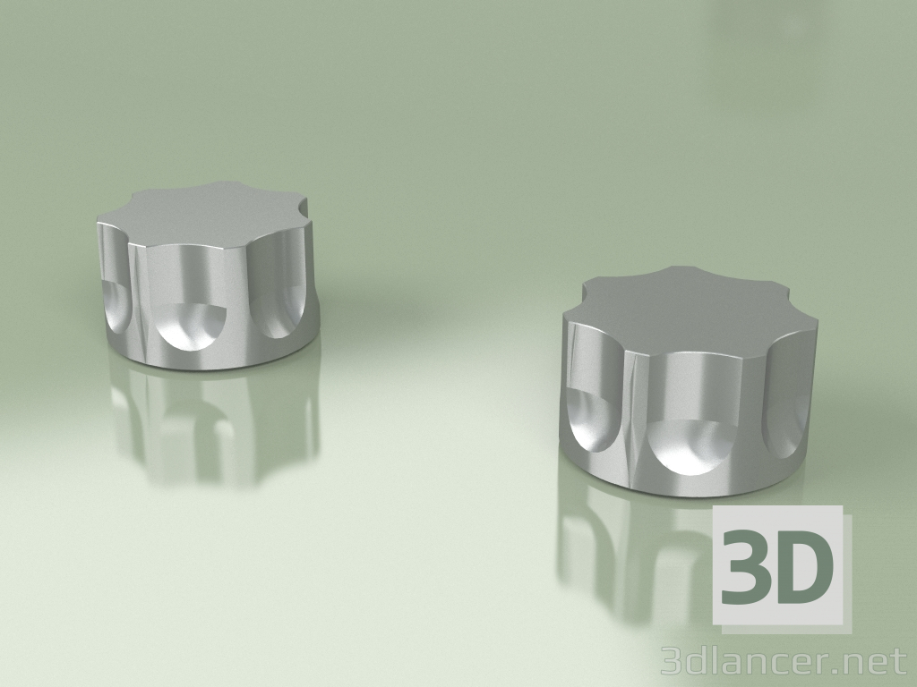 3d model Tabletop set of 2 mixing shut-off valves Ø 63 mm (17 51 V, AS) - preview