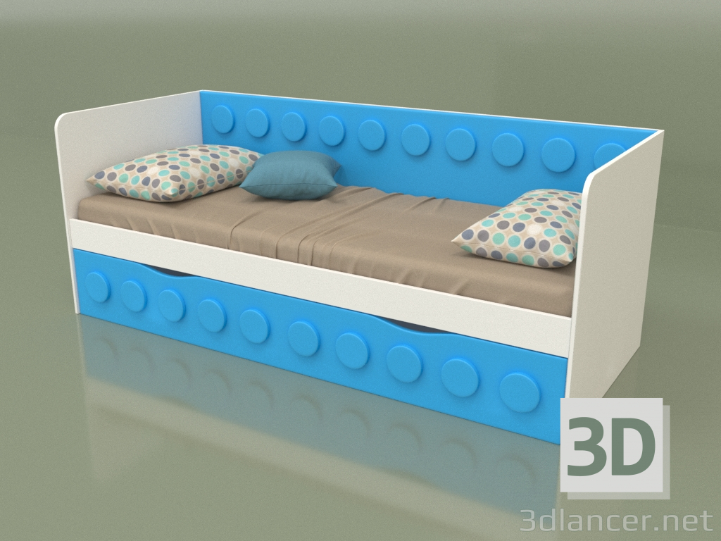 modello 3D Divano letto per adolescenti con 1 cassetto (Topazio) - anteprima