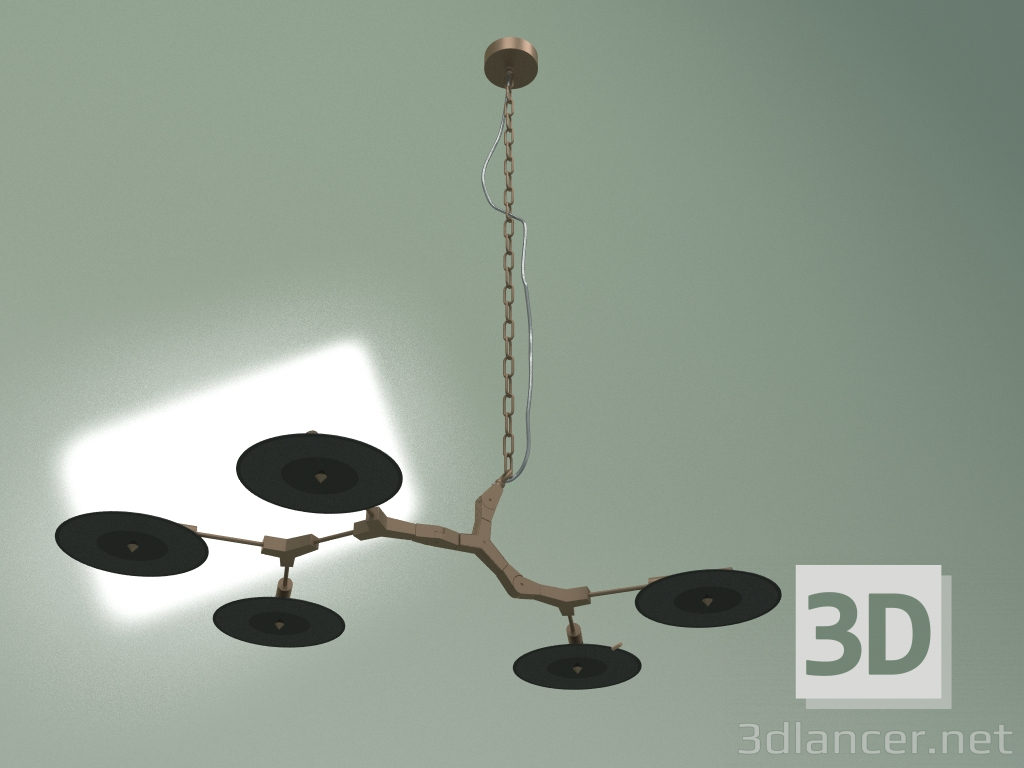 3d модель Подвесной светильник Branching Discs, 5 ламп – превью