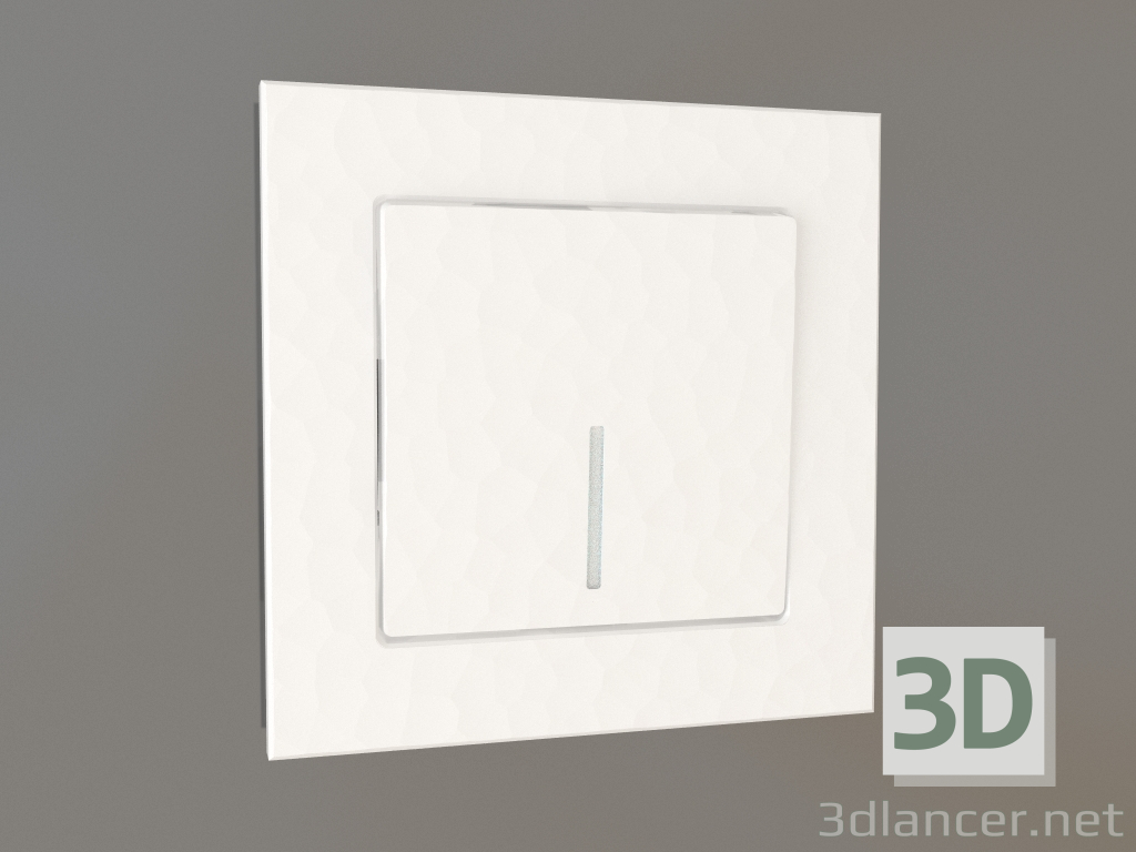 3d model Interruptor de una tecla con retroiluminación (blanco martillo) - vista previa