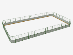 Cancha de hockey (plástico, rejilla alrededor del perímetro de 28x15) (7932)