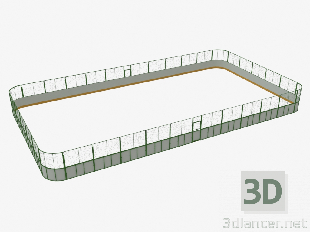 3d модель Хокейний корт (пластик, сітка по периметру 28х15) (7932) – превью