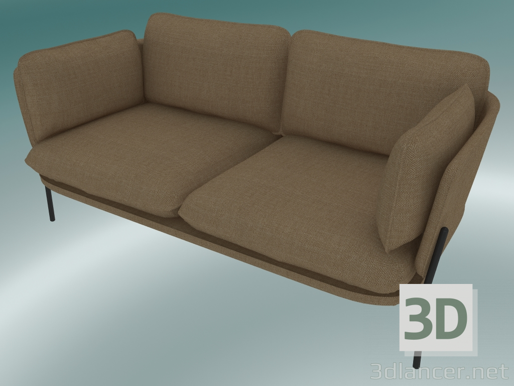 3d model Sofá Sofá (LN2, 84x168 A 75cm, Patas negras cálidas, Hot Madison 495) - vista previa