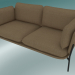 3D Modell Sofa Sofa (LN2, 84 x 168 H 75 cm, warme schwarze Beine, Hot Madison 495) - Vorschau