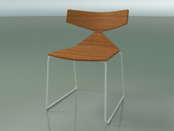 Silla apilable 3702 (en trineo, efecto teca, V12)