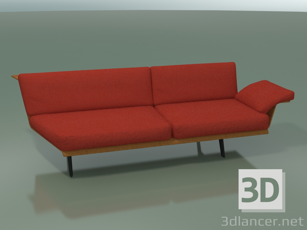 modello 3D Modulo angolare doppio Lounge 4410 (135 ° a destra, effetto Teak) - anteprima