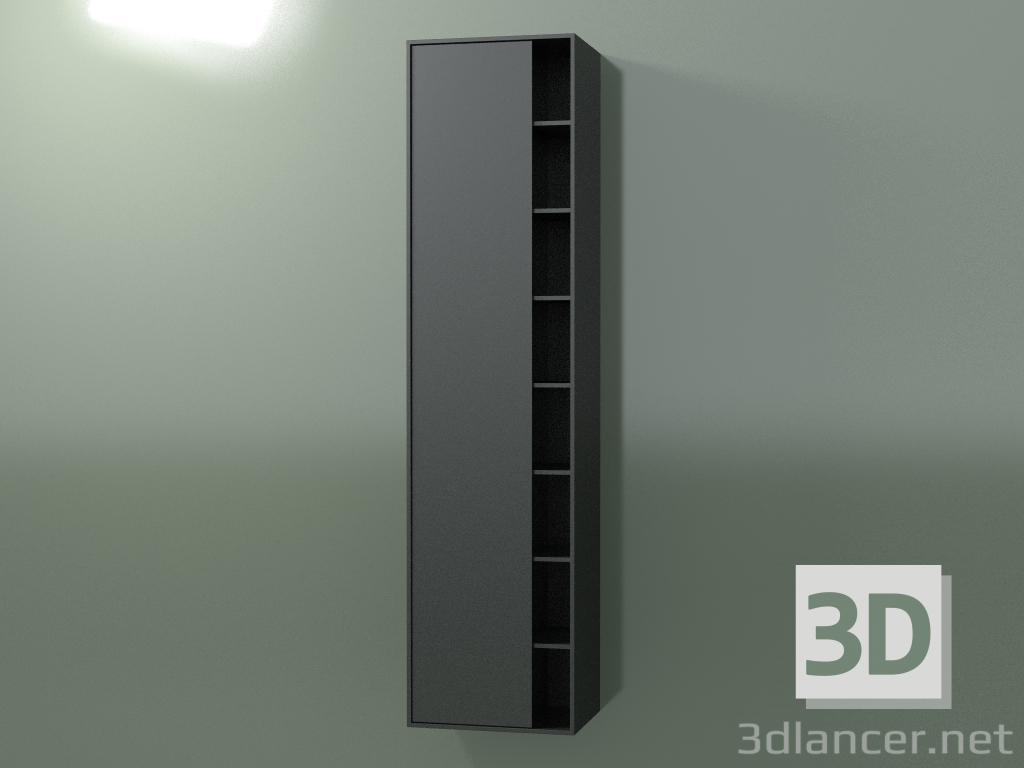 3d model Wall cabinet with 1 left door (8CUCFDS01, Deep Nocturne C38, L 48, P 36, H 192 cm) - preview