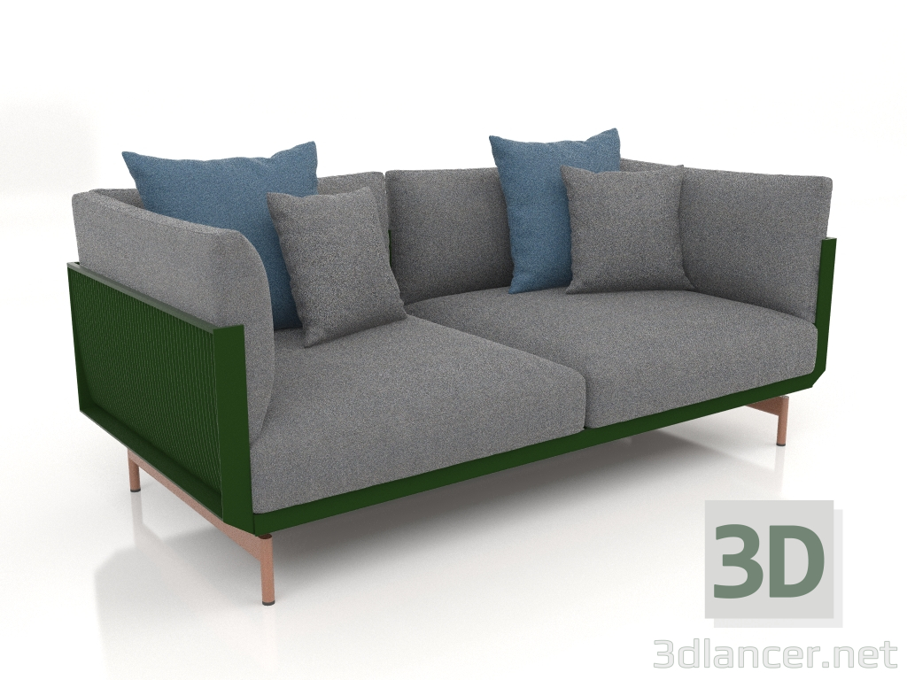 modèle 3D Canapé double (Vert bouteille) - preview