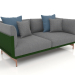 3d model Double sofa (Bottle green) - preview