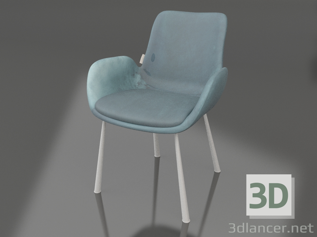 modèle 3D Chaise Brit (Bleu) - preview