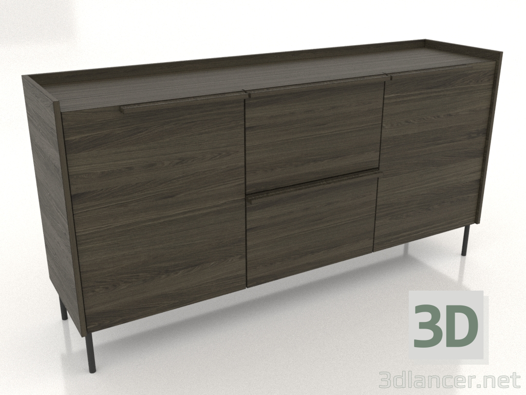 3d model Cómoda grande 1600 mm (fresno nogal) - vista previa