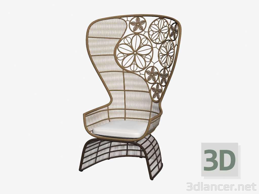 Modelo 3d Poltrona com um padrão nas costas - preview