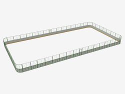 Cancha de hockey (plástico, rejilla alrededor del perímetro de 40x20) (7932)