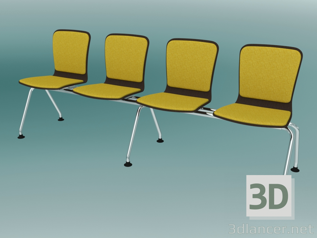 modèle 3D Banquette 4 places (K33L4) - preview