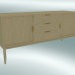 3d model Dresser with 2 facades and 3 drawers (Light Oak) - preview