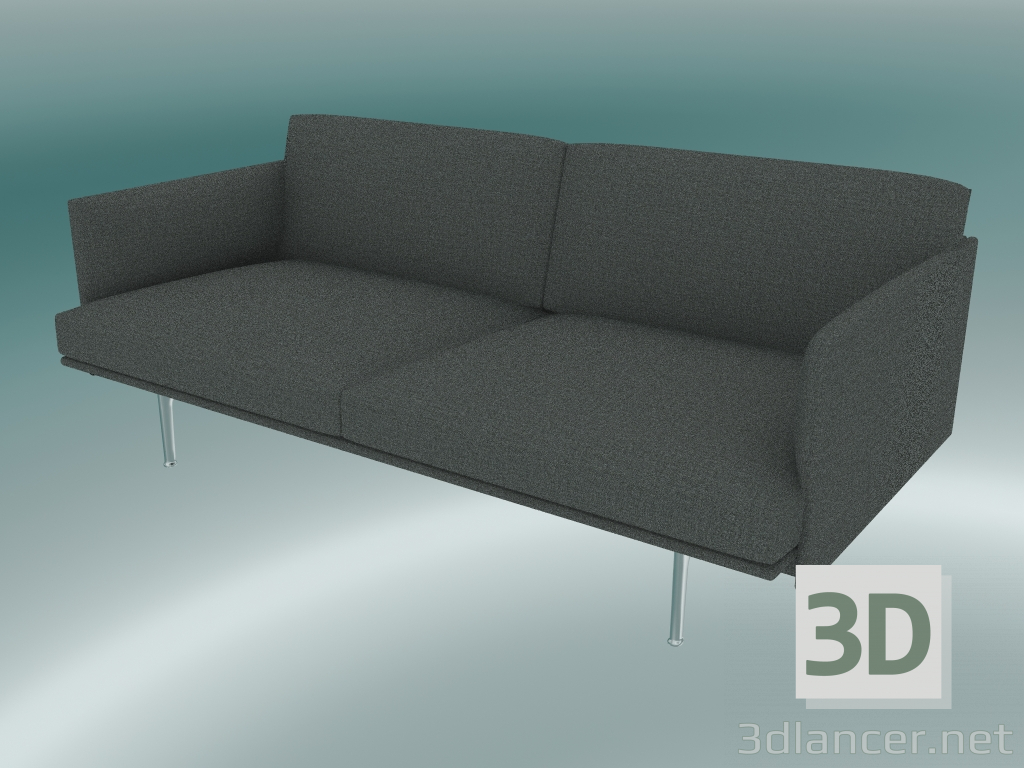 3d model Double sofa Outline (Remix 163, Polished Aluminum) - preview