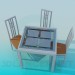 3d model Table and chairs set - preview