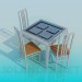 3d model Table and chairs set - preview