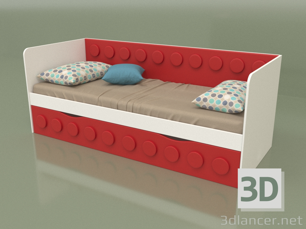 3D Modell Schlafsofa für Teenager mit 1 Schublade (Chili) - Vorschau