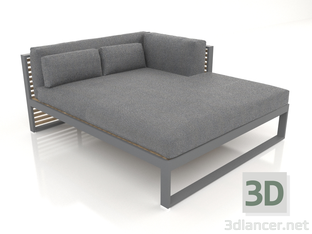 modèle 3D Canapé modulable XL, section 2 droite (Anthracite) - preview