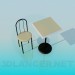 3d model Tea table with chair - preview