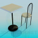 3d model Tea table with chair - preview