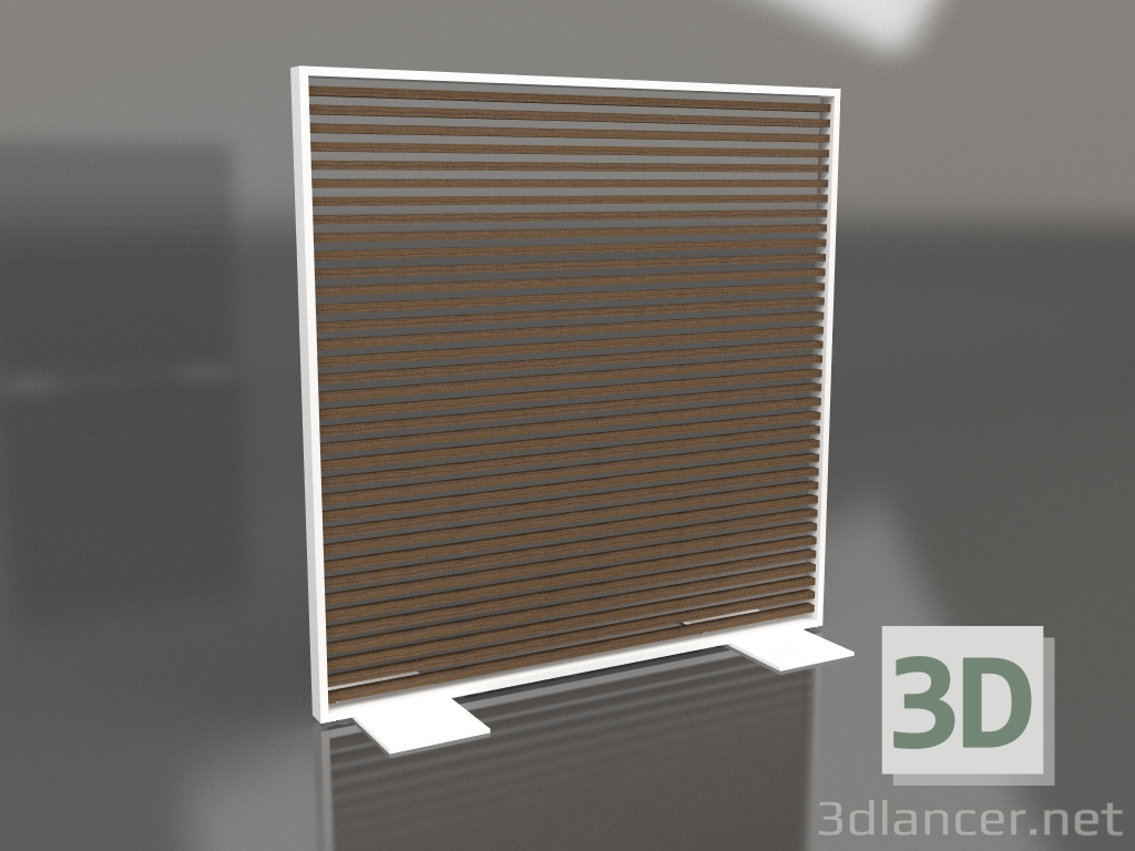 3D modeli Suni ahşap ve alüminyumdan yapılmış bölme 150x150 (Tik, Beyaz) - önizleme