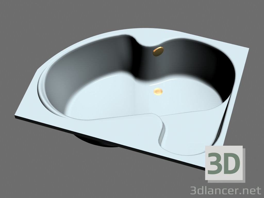 3d model Asymmetric bath Rosa I 140 L - preview