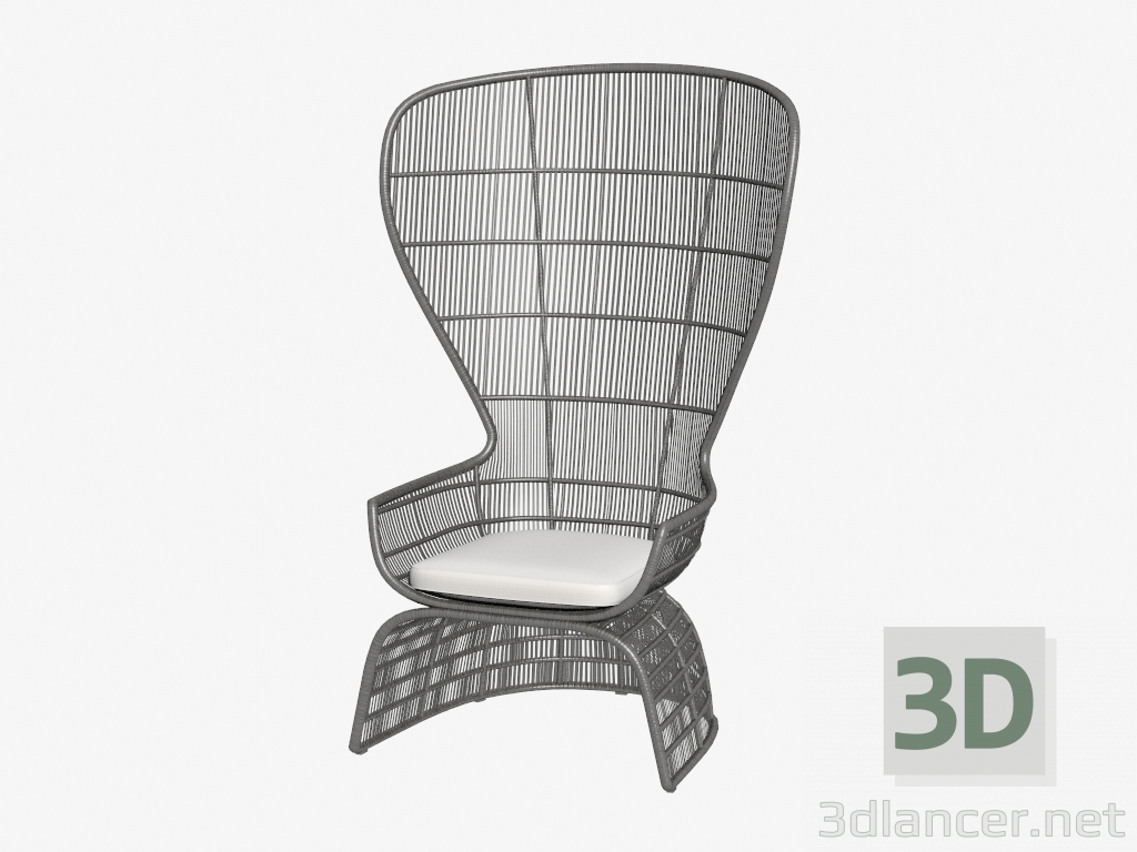 3d model Sillón de respaldo alto - vista previa