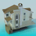 3d model Two floored house with basement - preview