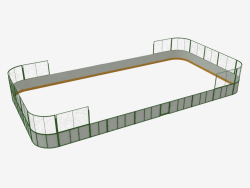 Cancha de hockey (plástico, malla detrás de la meta 20x10) (7933)