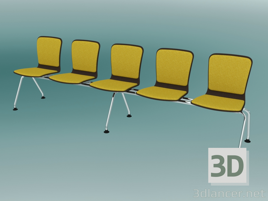 3d model Banco de cinco plazas (K33L5) - vista previa