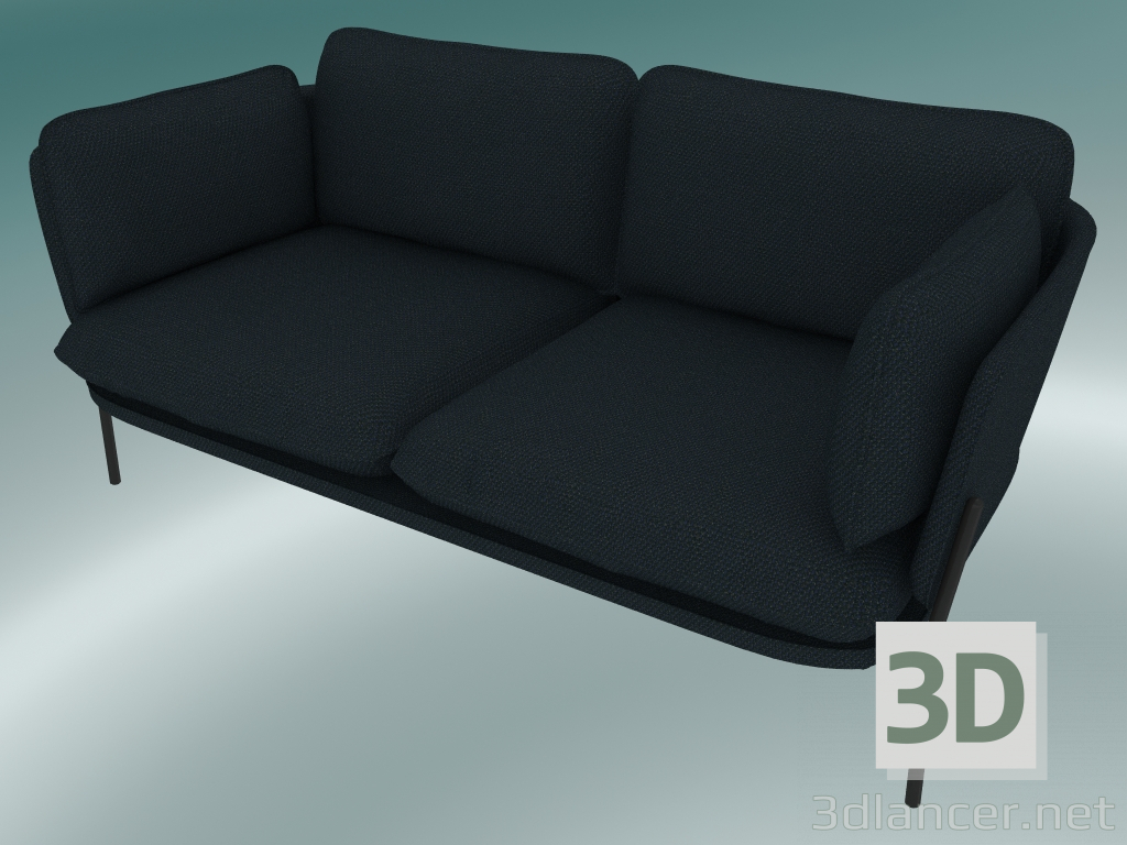 Modelo 3d Sofá Sofá (LN2, 84x168 H 75cm, pernas pretas quentes, Sunniva 2 192) - preview