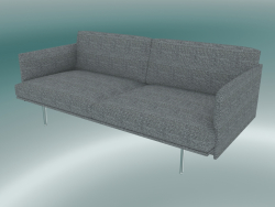 Double sofa Outline (Vancouver 14, Polished Aluminum)