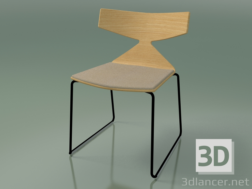 modello 3D Sedia impilabile 3711 (su una slitta, con cuscino, rovere naturale, V39) - anteprima