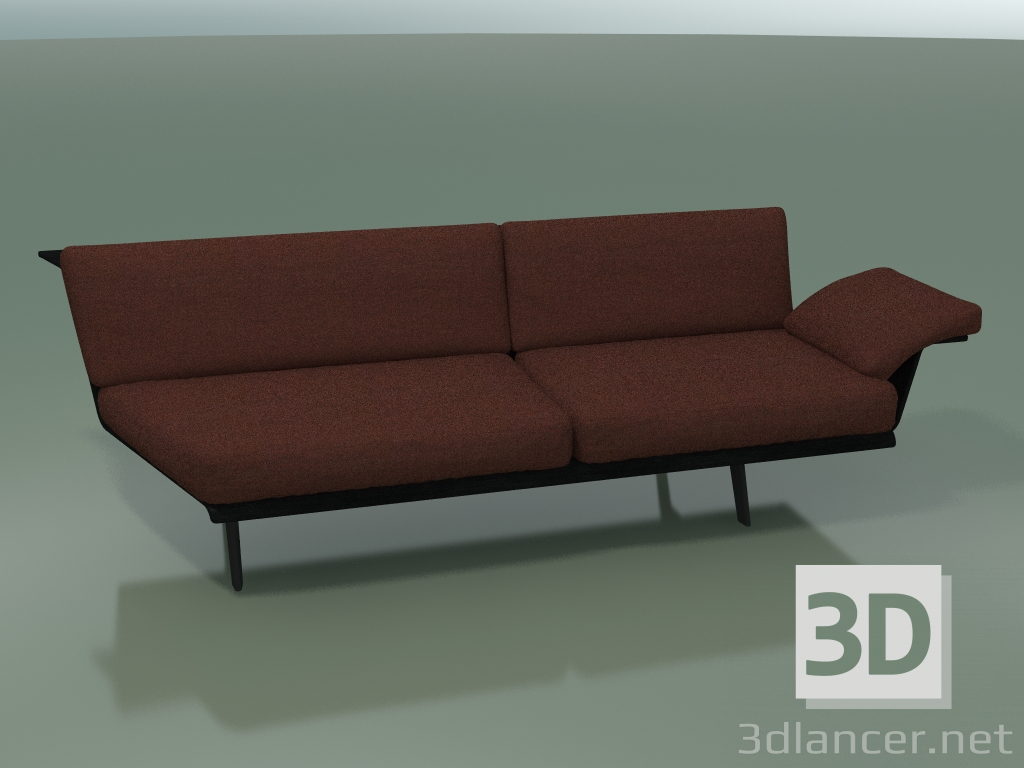 3D Modell Modul eckige Doppel Lounge 4410 (135 ° rechts, schwarz) - Vorschau