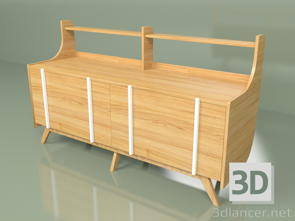 3d model Cajonera Woonted (blanco) - vista previa