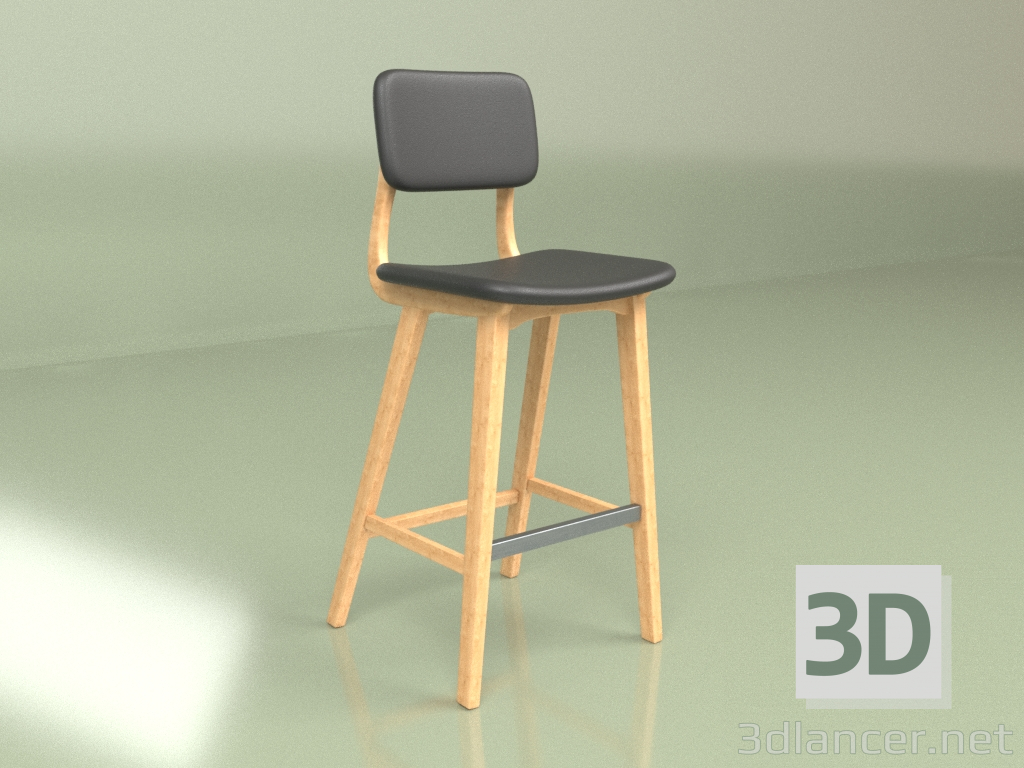 Modelo 3d Banco de bar Civil 2 (preto) - preview