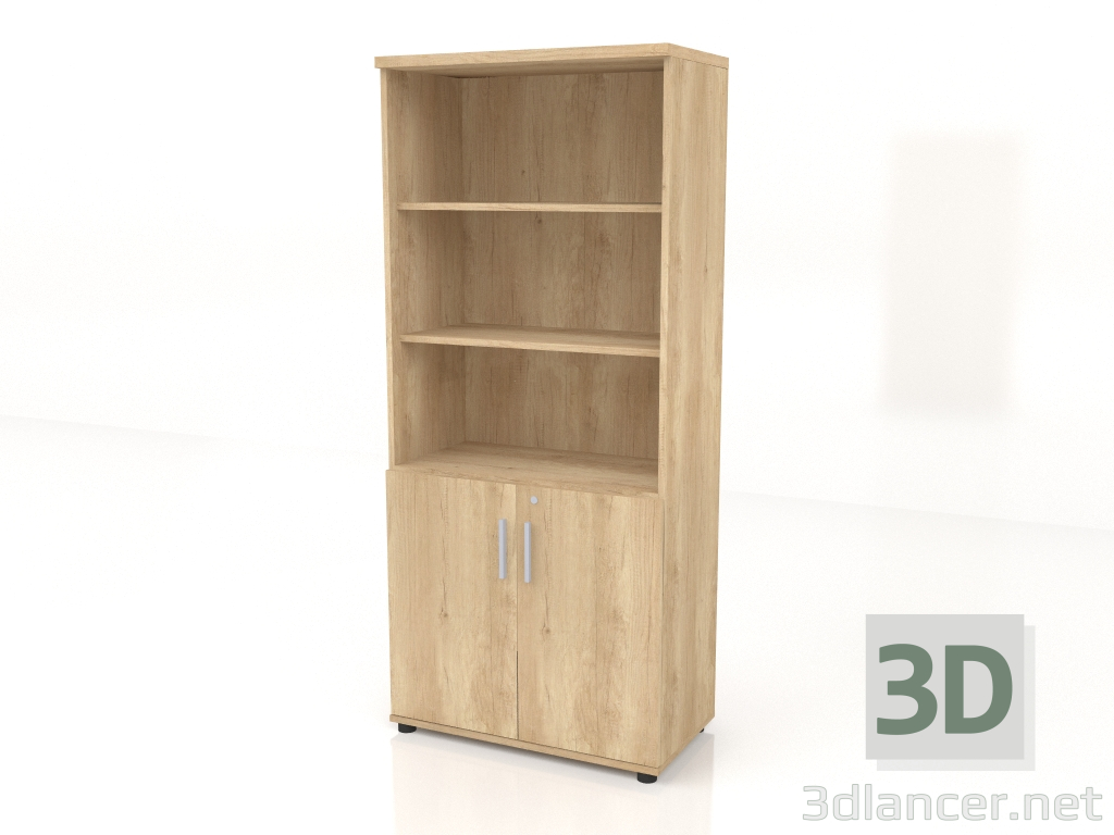 modello 3D Mezza libreria Quando Q54 (801x432x1833) - anteprima