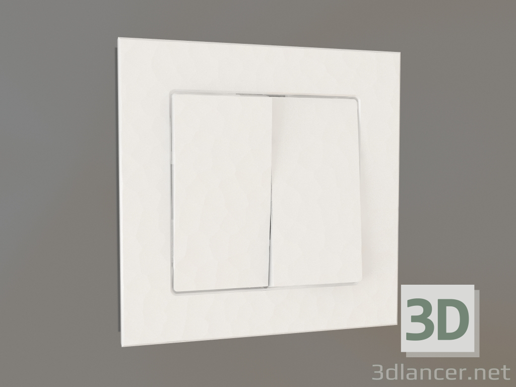 3D Modell Zweifachschalter (hammerweiß) - Vorschau