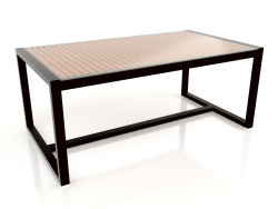 Mesa de comedor con tapa de cristal 179 (Negro)